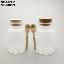 300 г круглая ABS Соль для ванной бутылка с деревянной ложкой 300 мл маска порошок скраб пластиковый контейнер с пробкой с деревянной ложкой