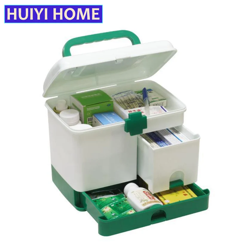 

HUIYI HOME Medicine Box Multi-Layer Emergency Storage Box Medical Kit EGL125
