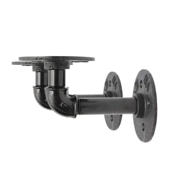 

2Pcs Industrial Black Iron Pipe Bracket Wall Mounted Floating Shelf Hanging Wall Hardware Decor For Farmhouse Shelving Hardware