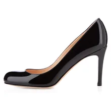 Amourplato Ladies Women Handmade Fashion Simple Pump 85mm Closed Toe High Heel Prom Evening Pumps