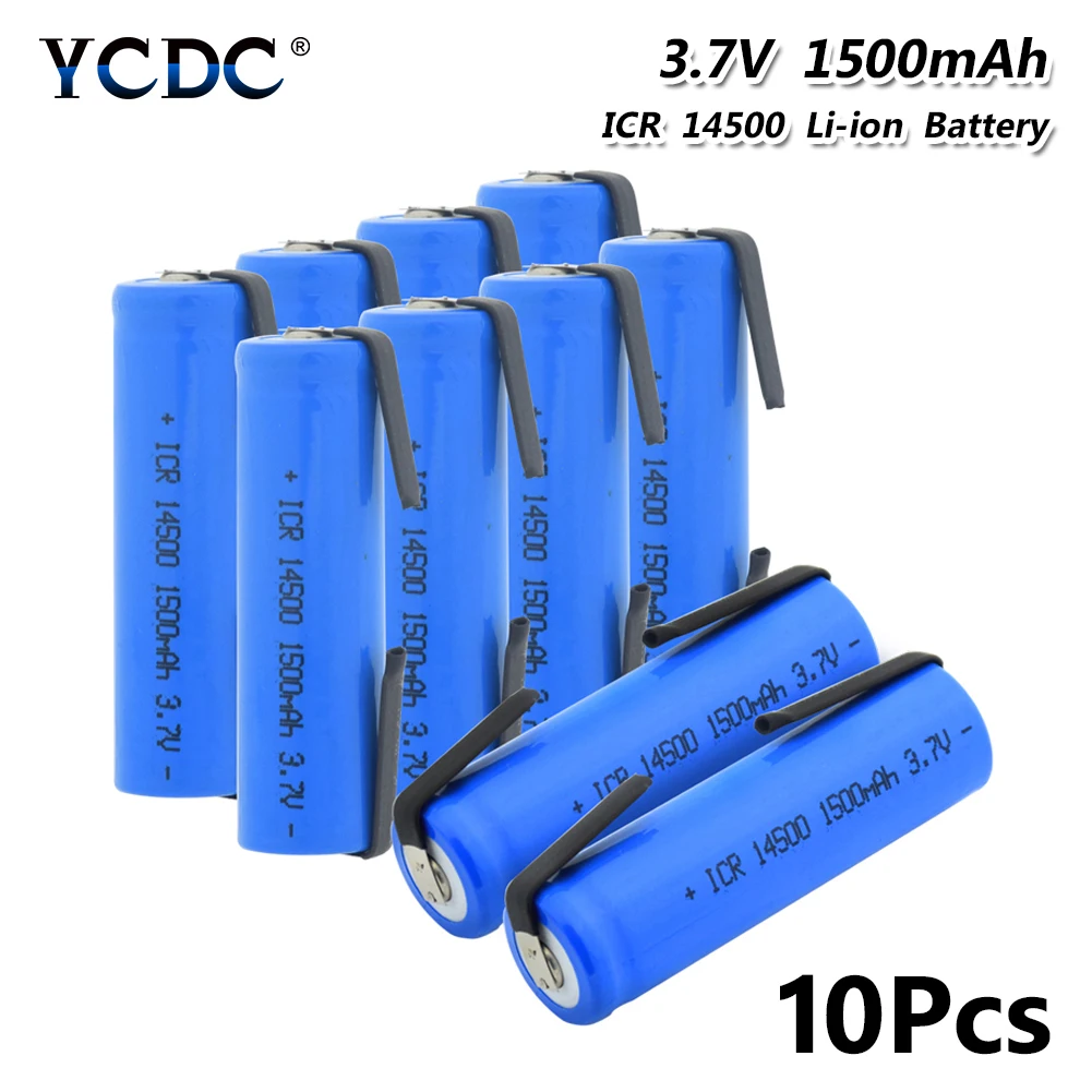 

ICR 14500 Lithium Battery 3.7V 1500mAh Rechargeable discharge dedicated For hg2 batteries + DIY Nickel For LED Flashlight Torch
