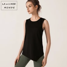 Новая женская рубашка Летняя необычная майка для йоги одноцветная Женская Спортивная одежда для фитнеса спортивный короткий топ для женщин