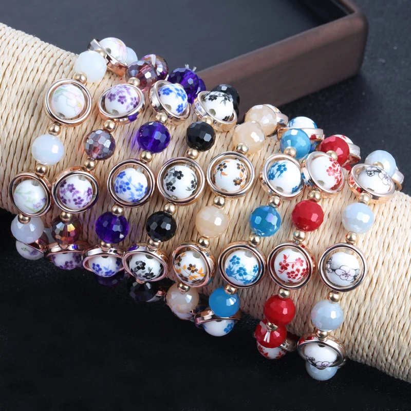 

ZOSHI 6 Ceramics Bead Bracelet Men Natural Stone Yoga Chakra Bracelet for Men Women Summer Jewelry Charm Handmade Bracelets