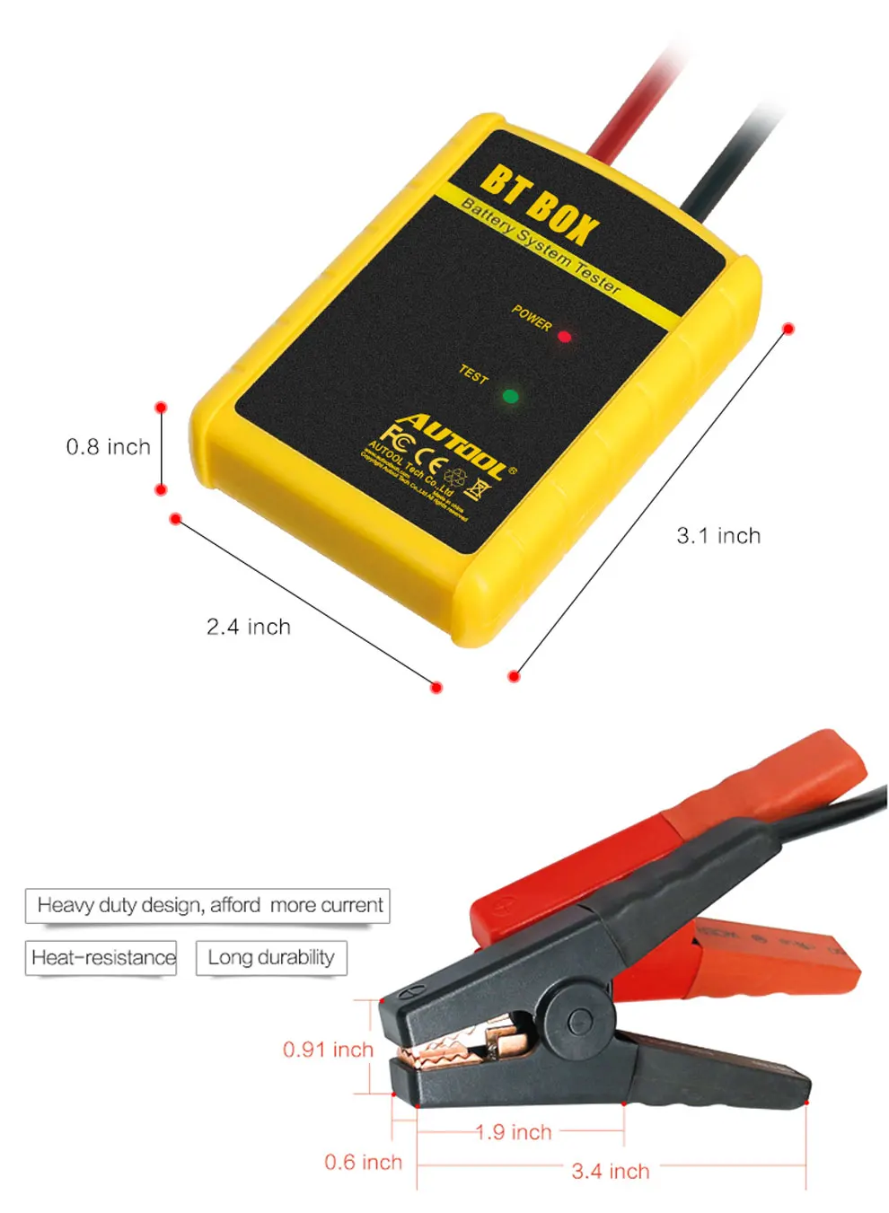 Автомобильный тестер аккумуляторной батареи AUTOOL BT BOX 12 В Bluetooth беспроводной