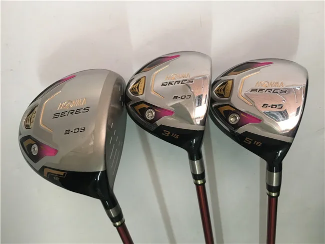 

3PCS Honma Beres S-03 Woods Honma S-03 Golf Woods Women Golf Clubs Driver + Fairway Woods Lady Graphite Shaft With Head Cover