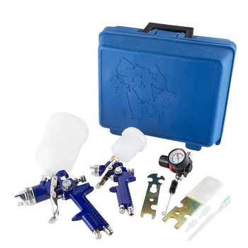 

2 HVLP 0.8 & 1.4 Nozzle Air Spray Gun Kits Auto Gravity Feed Airbrush Car Detail Touch Up Sprayer Gravity Repair