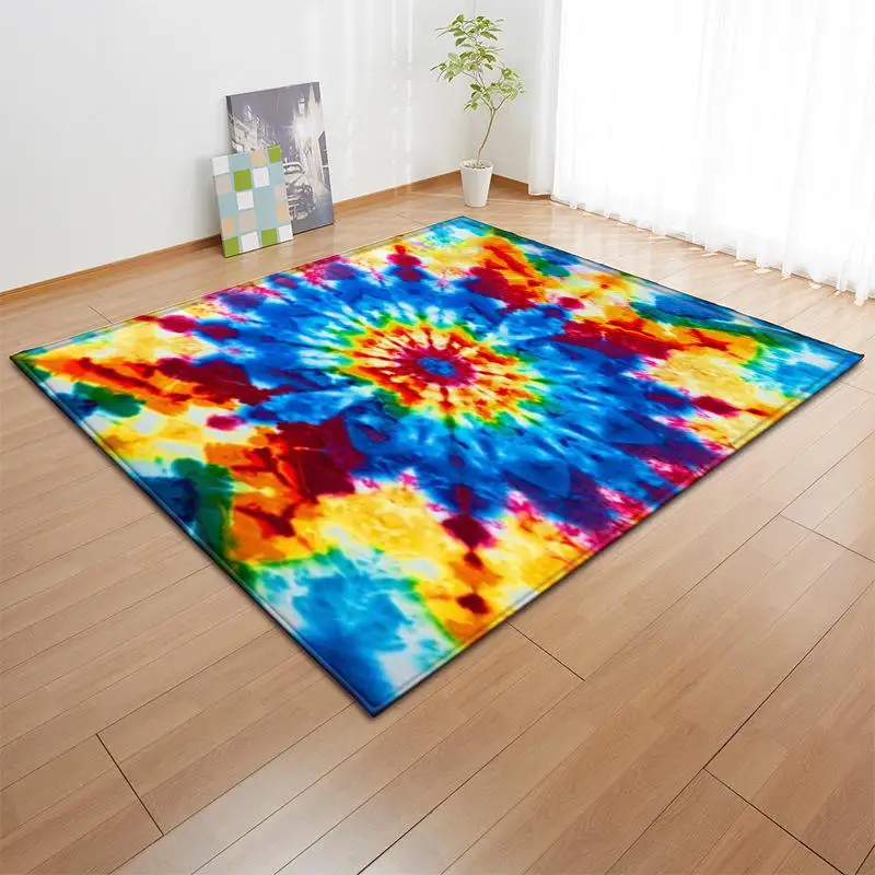 

3D Colorful Geometric Print Carpets for Living Room Bedroom Anti-slip Modern Large Area Rug Floor Mat Kids Kitchen Tapete
