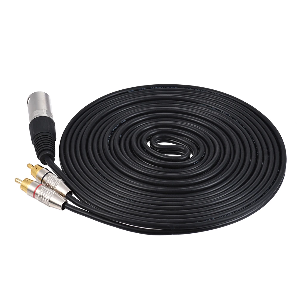 Ammoon 1 XLR штекер 2 RCA штекер стерео аудио кабель Y Splitter Провода шнур(1.5 м /4.9ft) для микрофона