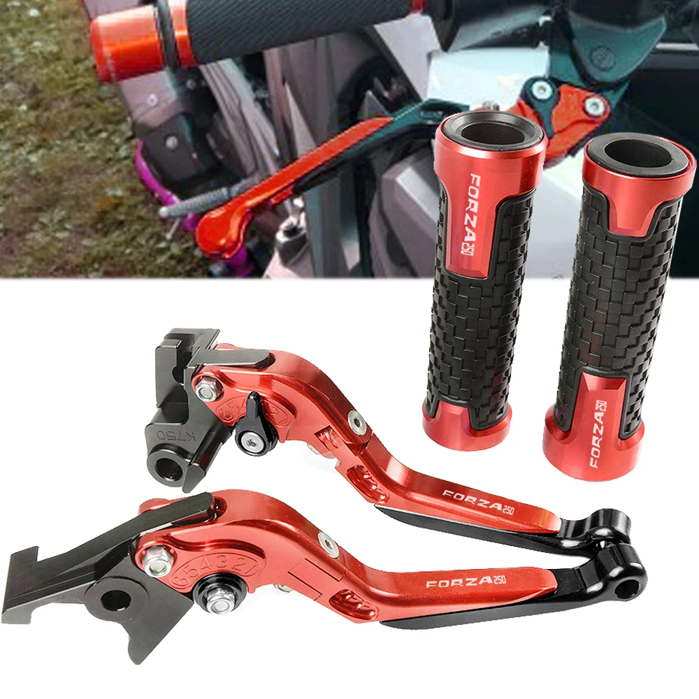 

Accessories Motorcycles CNC Brake Clutch Levers and Handle Handlebar Grips Hand Grips set For HONDA FORZA 250 Forza250 2010-2018
