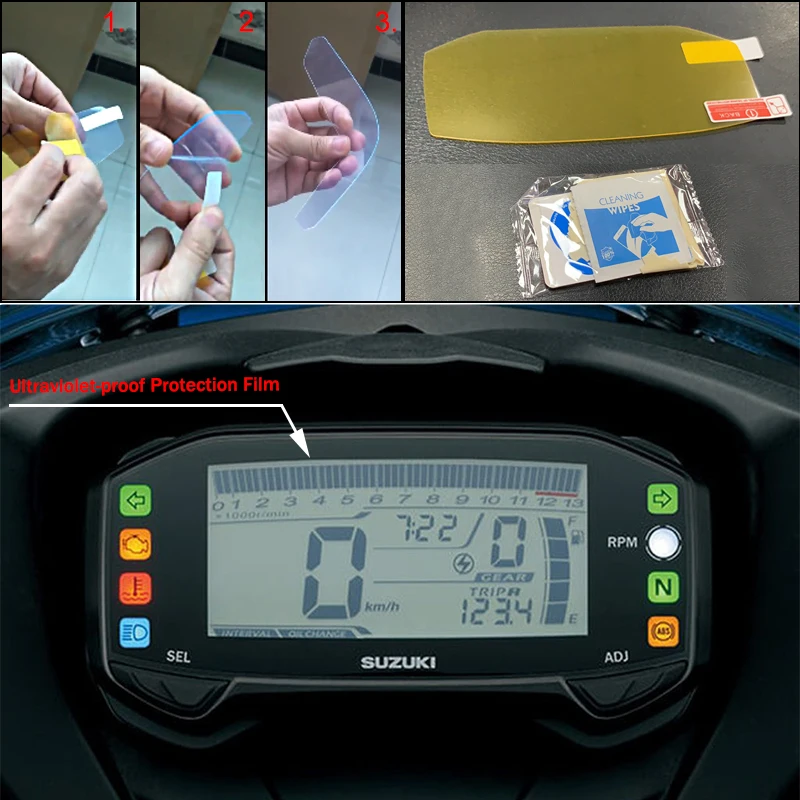 

GSXR-150 Motorcycle Blu-ray Cluster Screen Scratch Protection Film Speedometer Cover Guard For SUZUKI 2017 2018 2019 GSX-R150