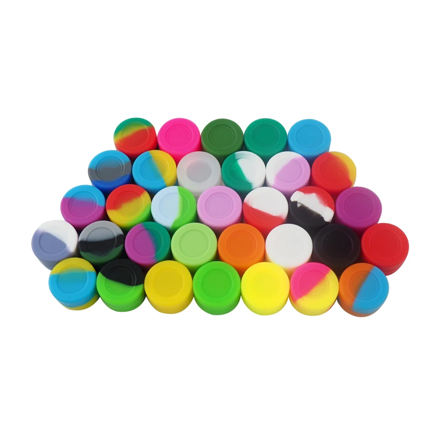 

200pcs 3ml silicone oil barrel container jars wax box Wax Containers Silicone jars container for bho oil wax