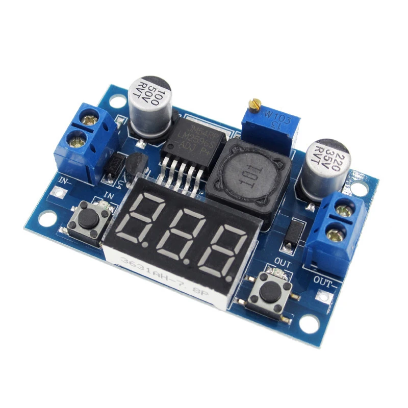 1 шт. LM2596 DC 4 0 ~ 40 до 3 37 в Регулируемый понижающий модуль питания + светодиодный