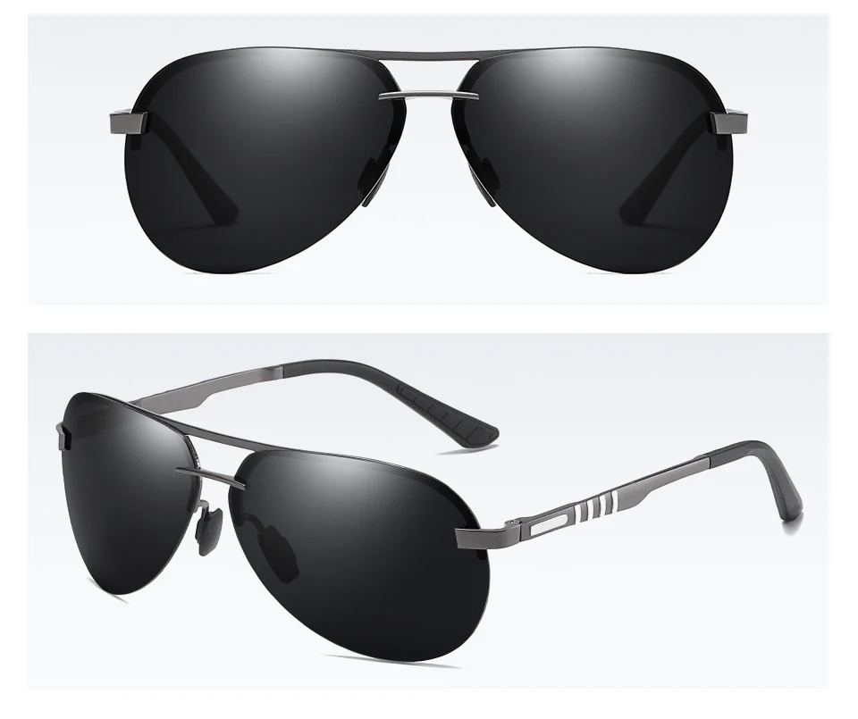 polarized sun glasses half frame brown metal frame (13)