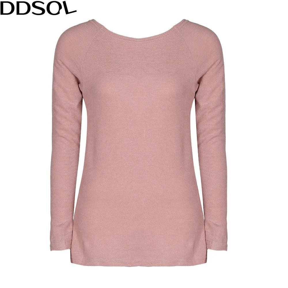 Women Sweaters and Pullovers Fashion Cropped Back Zipper Tops Long