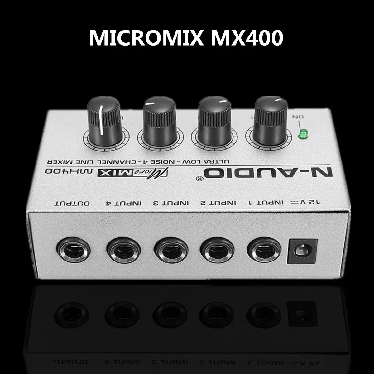 Портативный MX400 Micromix низкий голос 4 канала моно линия Студия аудио микшер США 12 В Электрический инструмент Запчасти и аксессуары