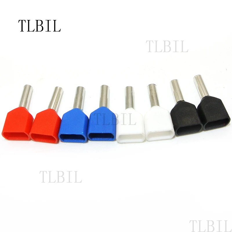 

1000Pcs/pack TE7508 Wire Ferrules Sleeve Double Cord End Terminal Copper Insulated Crimp Splice Terminal connector 20 AWG