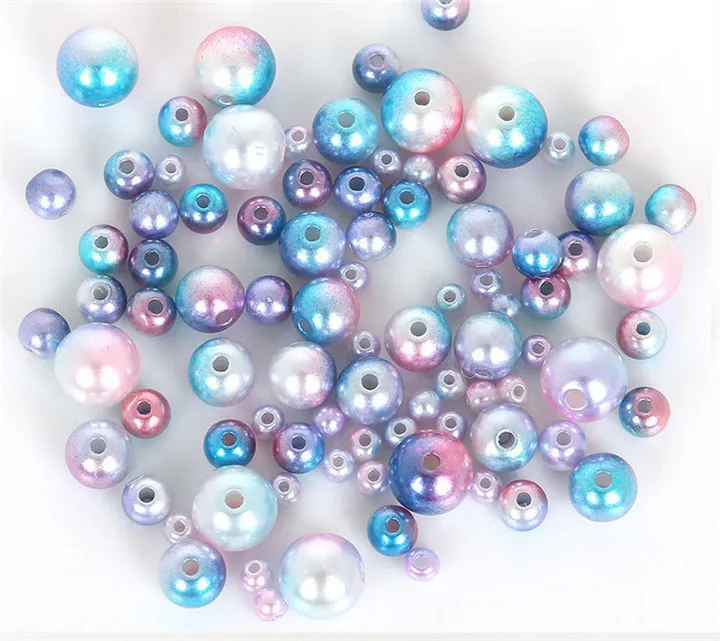 5   4-10mm Multicolor Imitation Pearl ABS Beads 1mm Aperture Loose Beads For Jewelry Making Hand Made Bracelet Necklace Diy Jewelry