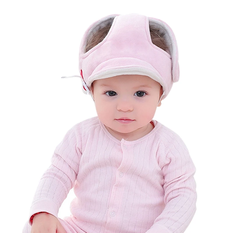 Новая детская голова Защитная шляпа малыш падение круглая крышка ударопрочный безопасности Мягкие шлемы - Цвет: Розовый