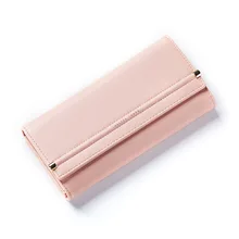 

2018 new arrival fashion women wallets brand long wallet PU leather solid color high quality change purse hasp wallets female