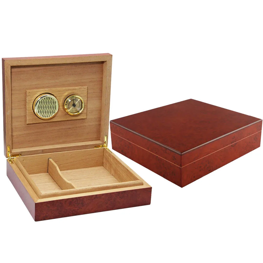 Cedar Wood Travel Cigar Humidor Box With Humidifier Hygrometer Humidor Cigar Box Case Humidors Fit 15-20 COHIBA Cigars