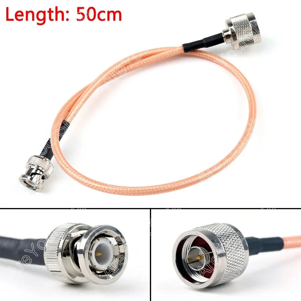 

Areyourshop Sale 50cm RG142 Cable BNC Male Plug To N Male Straight Crimp Coax Pigtail 20in Mini Plu