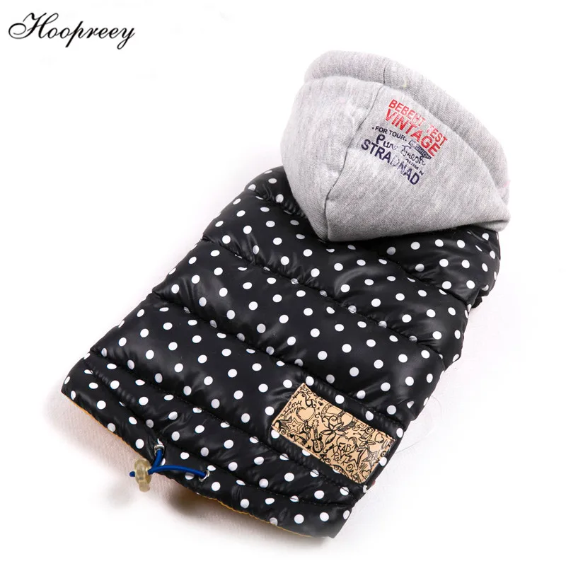 

Winter Pet Dog Clothes for Small Dogs Warm Down Jacket Waterproof Polka Dot Dog Coat Cotton Vest Outfit Hooded for Chihuahua Pet