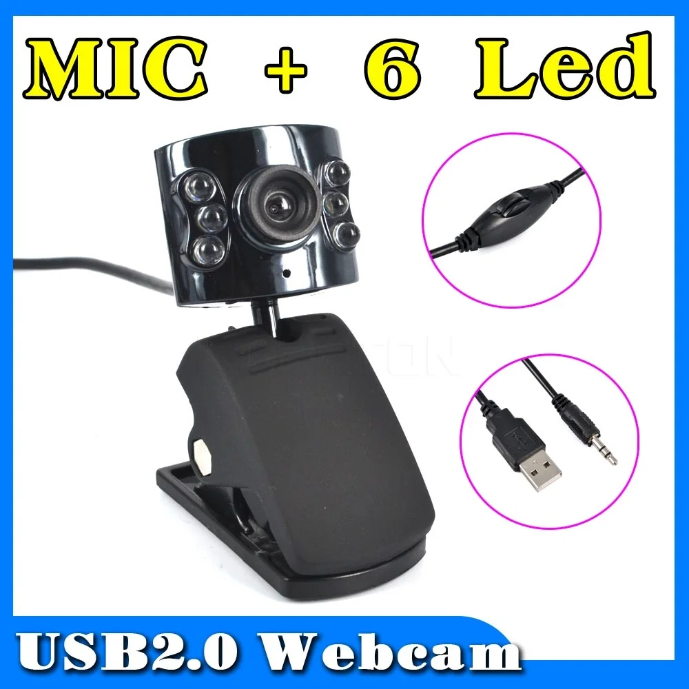 

Kebidumei Protable Webcam 30 Mega Pixel USB 6 Led Light Dimmer + Mic 30M HD Webcam With Microphone for PC Laptop