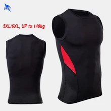 Плюс размер 5XL/6XL мужской спортивный топ для фитнеса бега плотно облегающие рубашки без рукавов Кроссфит Бодибилдинг эластичный Топ на бретелях