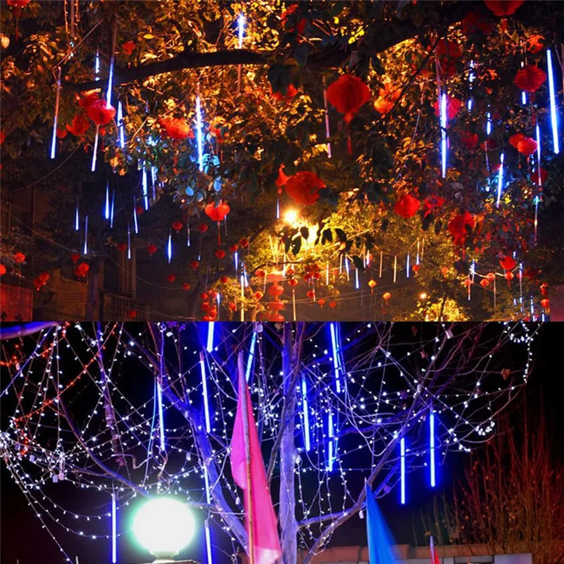 20CM Meteor Shower Rain 8 Tubes LED Christmas Light Wedding Party Garden Xmas String Light Outdoor Holiday Lighting AC100-240V