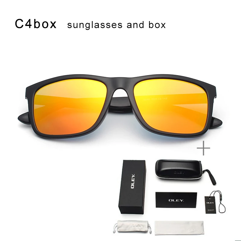 Бренд OLEY, ультралегкие поляризованные солнцезащитные очки, мужские Летние Стильные Солнцезащитные очки для женщин, женские солнцезащитные очки Y4937 - Цвет линз: Y4937 C4BOX