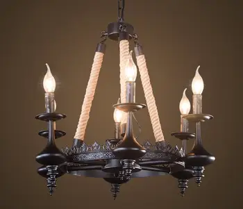 

Retro loft Vintage Pendant Lights Loft Mirror Bar Rope Pendants Lamps Industrial Lamp lustres de teto suspension luminaire Light
