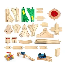 Wooden Thomas Track Wooden Railway Accessories Train Track set Work with Thomas and Friends Tracks All Major Brands of Trains