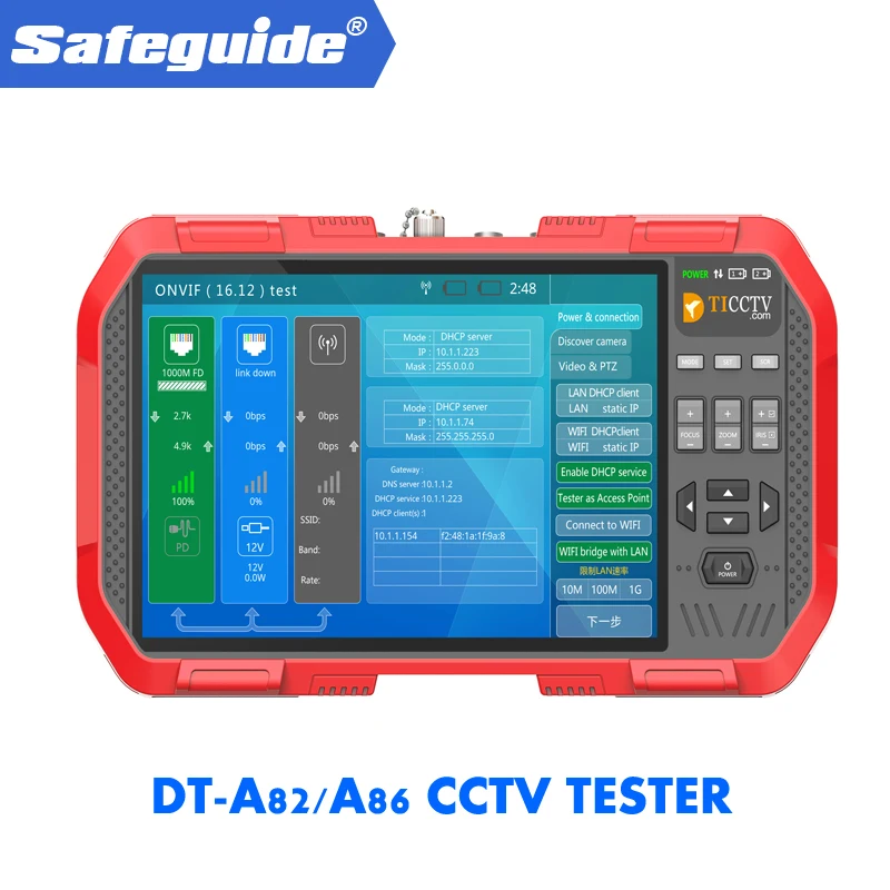 2019 DT A82/A86 H.265 4K Сеть HD IP TVI CVI AHD CVBS CCTV камера тестовый монитор + TDR кабель тест