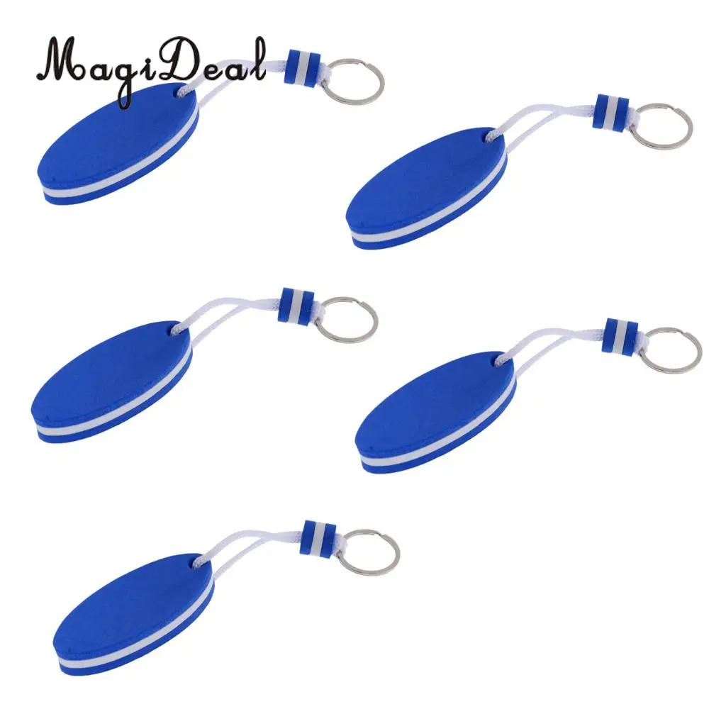 MagiDeal 5pcs Yachting Boating Canoe Drifting EVA Foam Floating Key Chain Key Ring-Surfboard Blue