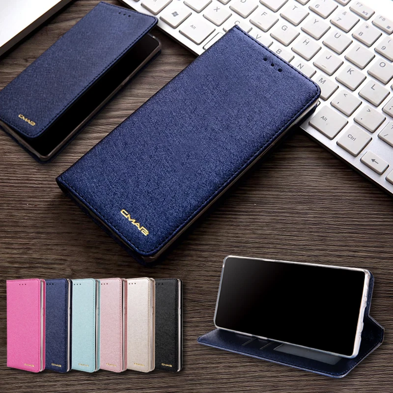 

For Samsung Galaxy Note 8 Case Leather Silk Magnetic Flip Wallet Cover For Galaxy S7 Edge S8 Case Silicone With Stand Cards Slot