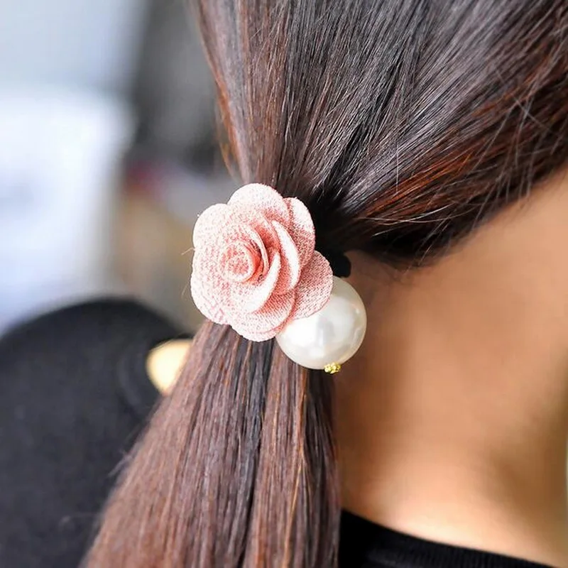 12PCS New Korean Fashion Imitated Pearl Rose Flower Hair Accessories For Women Girls Handmade Hairbands | Украшения и аксессуары