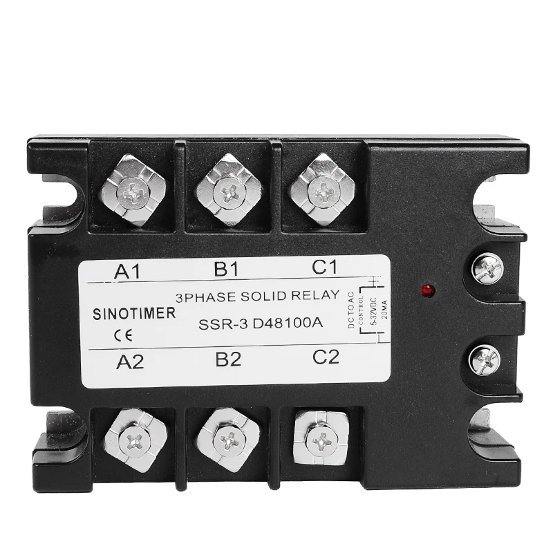 Relé de Estado Módulo de Saída Interruptor do Relé Fase Sólido Controlador 3 D48100a Dc-ac 30-480 v ac Ssr 100a