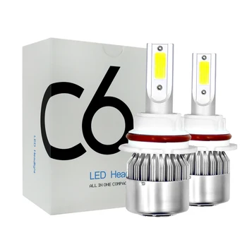 

2X 9004/HB1 Hi/Lo C6 LED Car Headlight Bulb 40W 4000LM 9V-36V IP68 Waterproof 6000K Cold White 200M Light Range 360 Degrees Beam