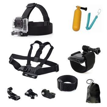 

Gopro Accessories Set Head Strap Chest Strap Wrist Strap Mount + Bobber + Buckle Base for Gopro Hero 4 3+ 3 SJCAM Xiaomi yi