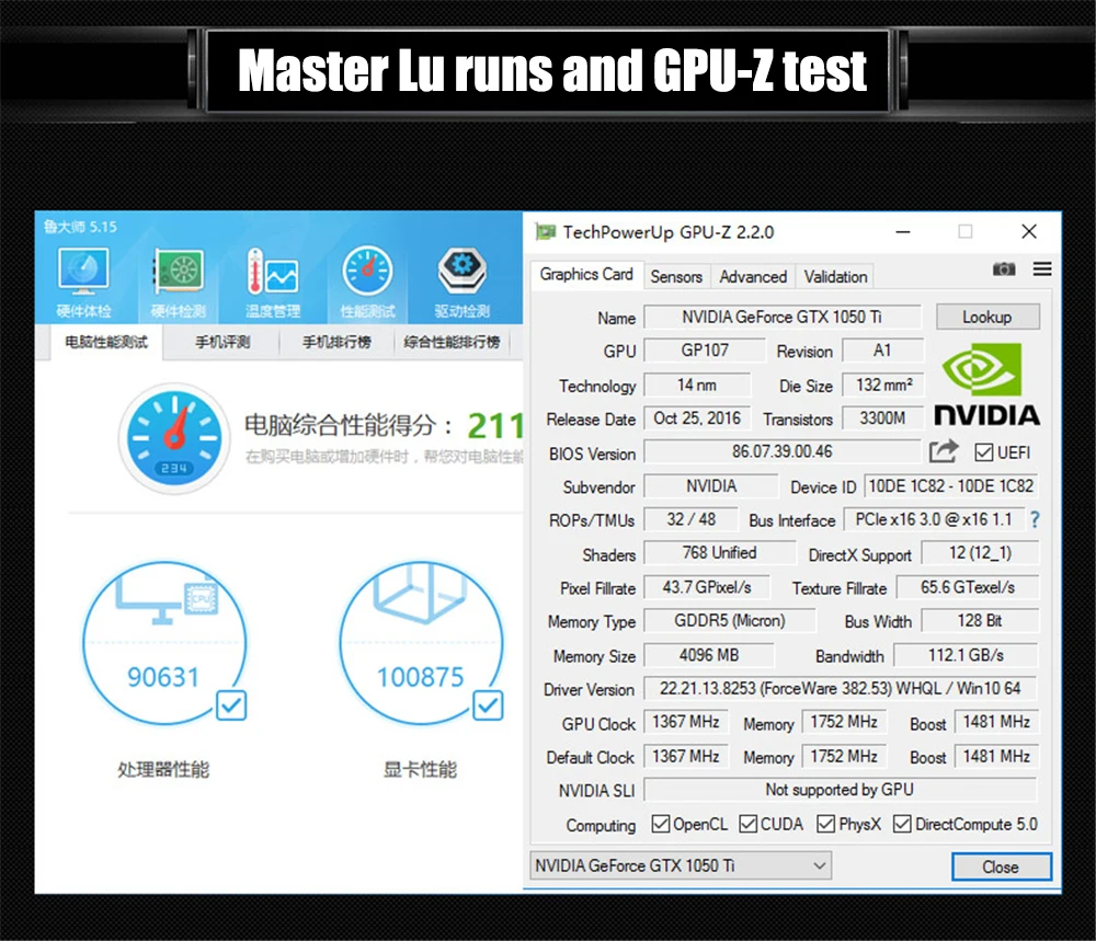 Maxsun Видеокарта gtx 1050 ti 4G графическая карта 128 бит NVIDIA HDMI+ DP+ DVI 1291 МГц-1392 МГц 7000 МГц GDDR5 PCI Express 3,0X16 игровой ПК