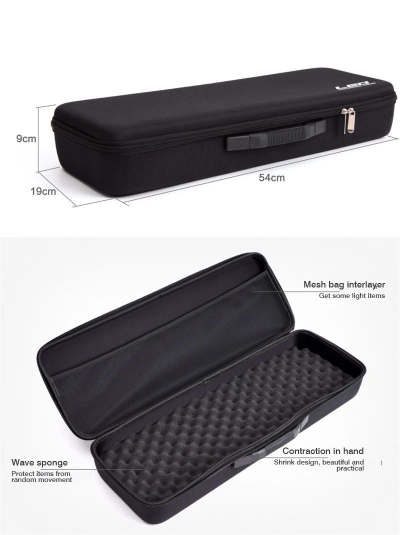 LEO Hard Case Fishing Hand Bag with Shockproof EVA Layer Fishing Tackle Carry Bag for Rod Reel and Accessories 54x19x19cm (6)