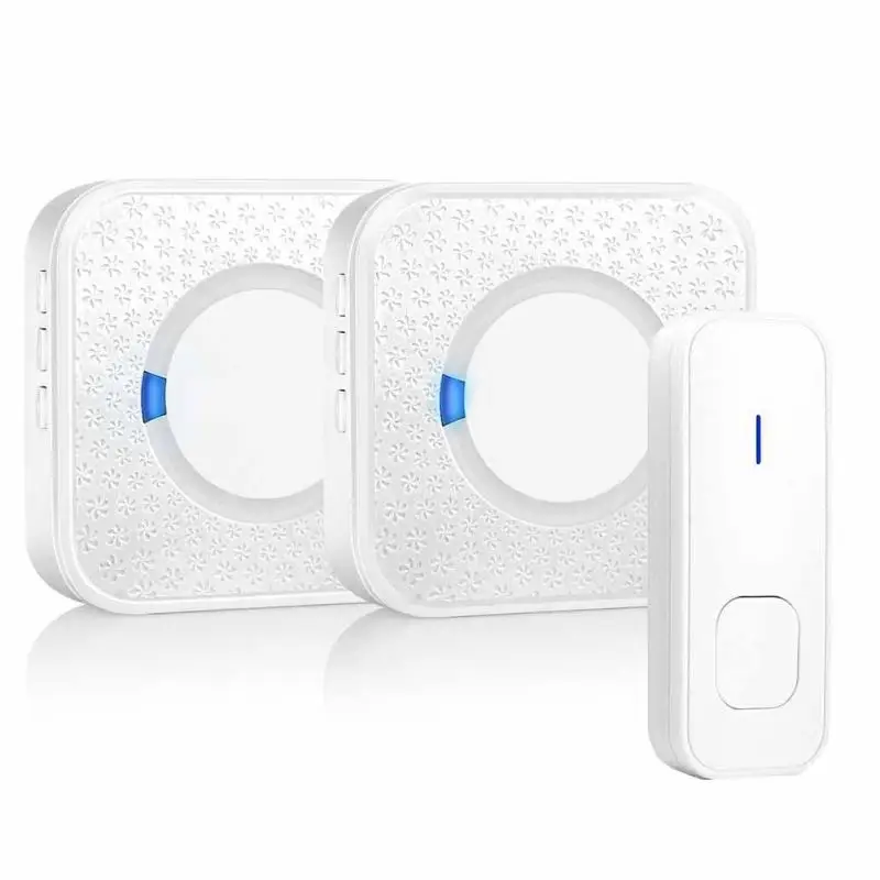 

Waterproof Touch LED Door Bell EU Plug Wireless DoorBell Kits 2 Push Doorbells Buttons+1 Receiver With Battery Z25