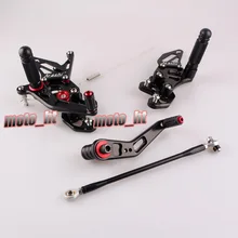 Новый Мотоцикл Rearset Сзади Установить Подножки Регулируемая Для Suzuki 2006 2007 2008 2009 2010 2011 2012 2013 GSX-R 600 Черный