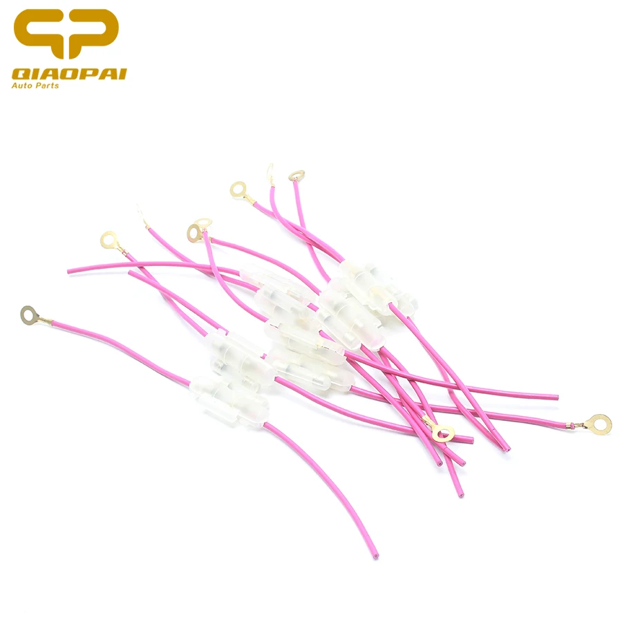 

10pcs High-quality Universal Automobile Motorcycle Insurance Fuse Pipe Protective Shell Double Fuse Copper Wire Line Glass Tube