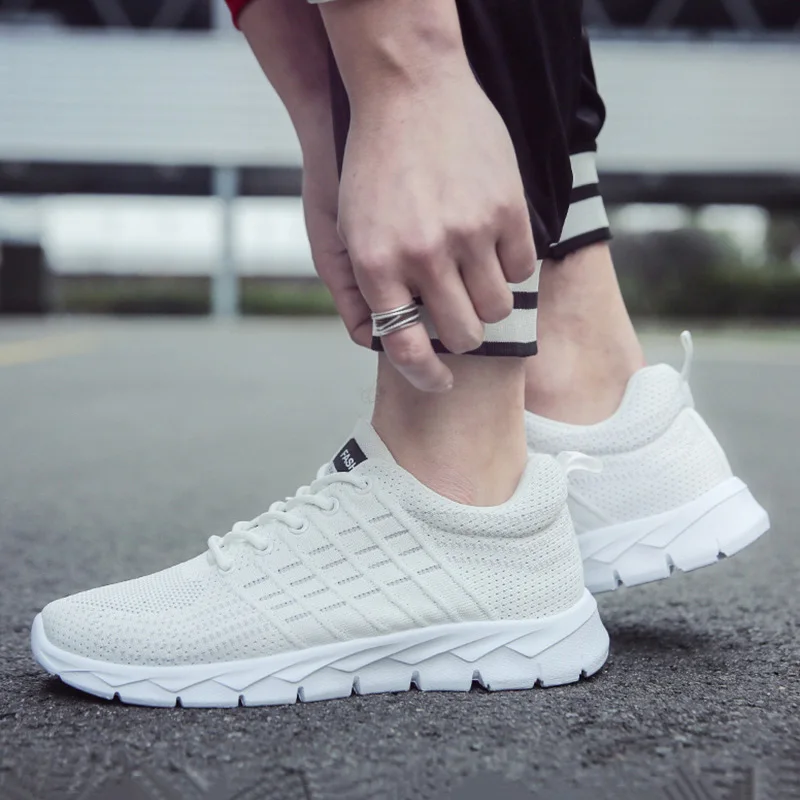 

White Sneakers Men Casual Shoes Lace Up Men Shoes Air Mesh Walking Shoes Slip-on Male Shoes Adult Sneakers Zapatillas Deportiva
