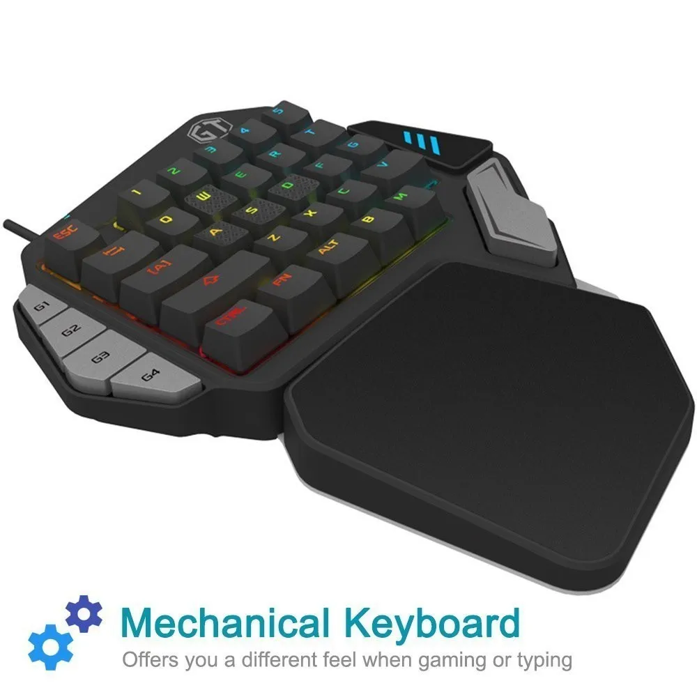 Механическая Проводная игровая клавиатура Delux T9X эргономичная RGB и проводная мышь