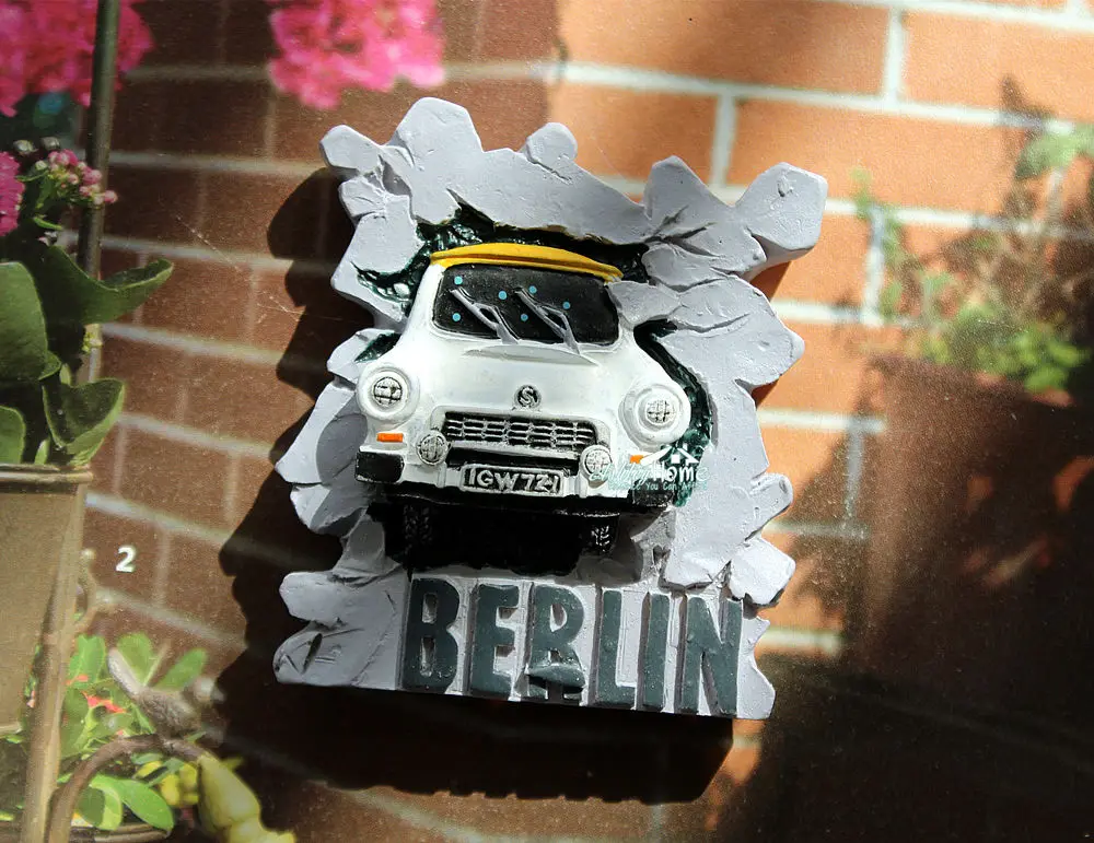 

A Trabi breaks through Berlin Wall, Germany Souvenir 3D Resin Fridge Magnet