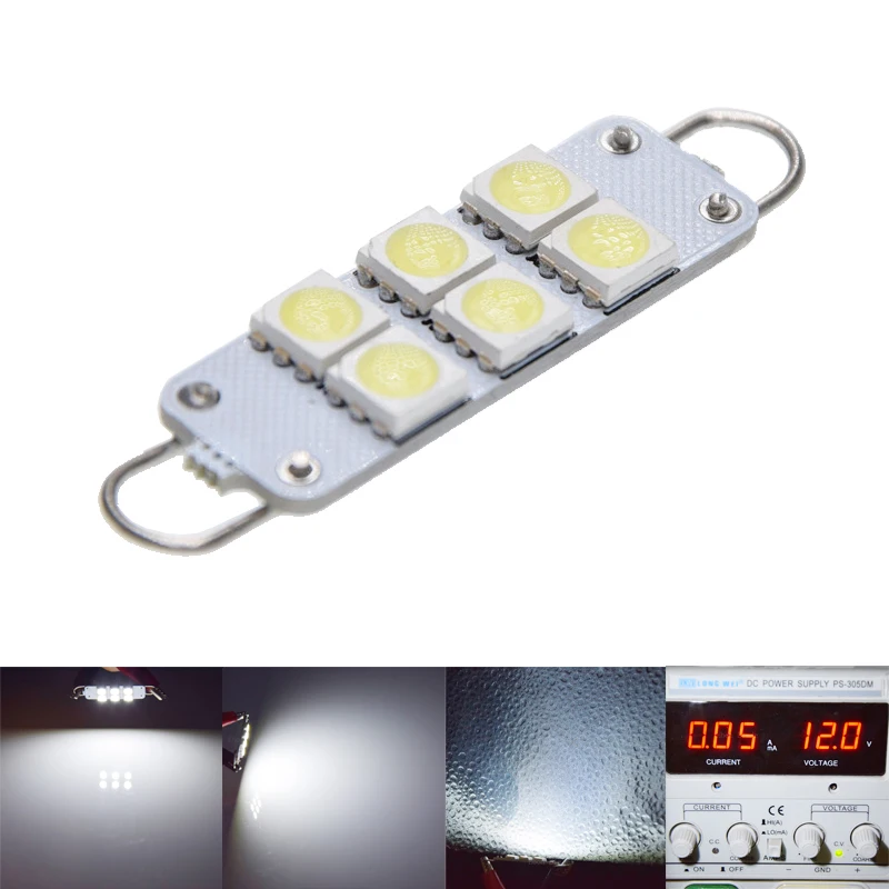 2/4 шт. x 211 2 212 561 562 гирлянда 44 мм 6 SMD 5050 LED Жесткая петля интерьер автомобиля Купол