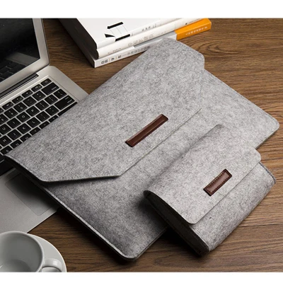 Мужская и женская фетровая сумка для ноутбука 14 15,6 дюймов для apple Macbook air Pro retina 11 12 13 15 сумка для Xiaomi ASUS hp чехол для ноутбука - Цвет: sets gray