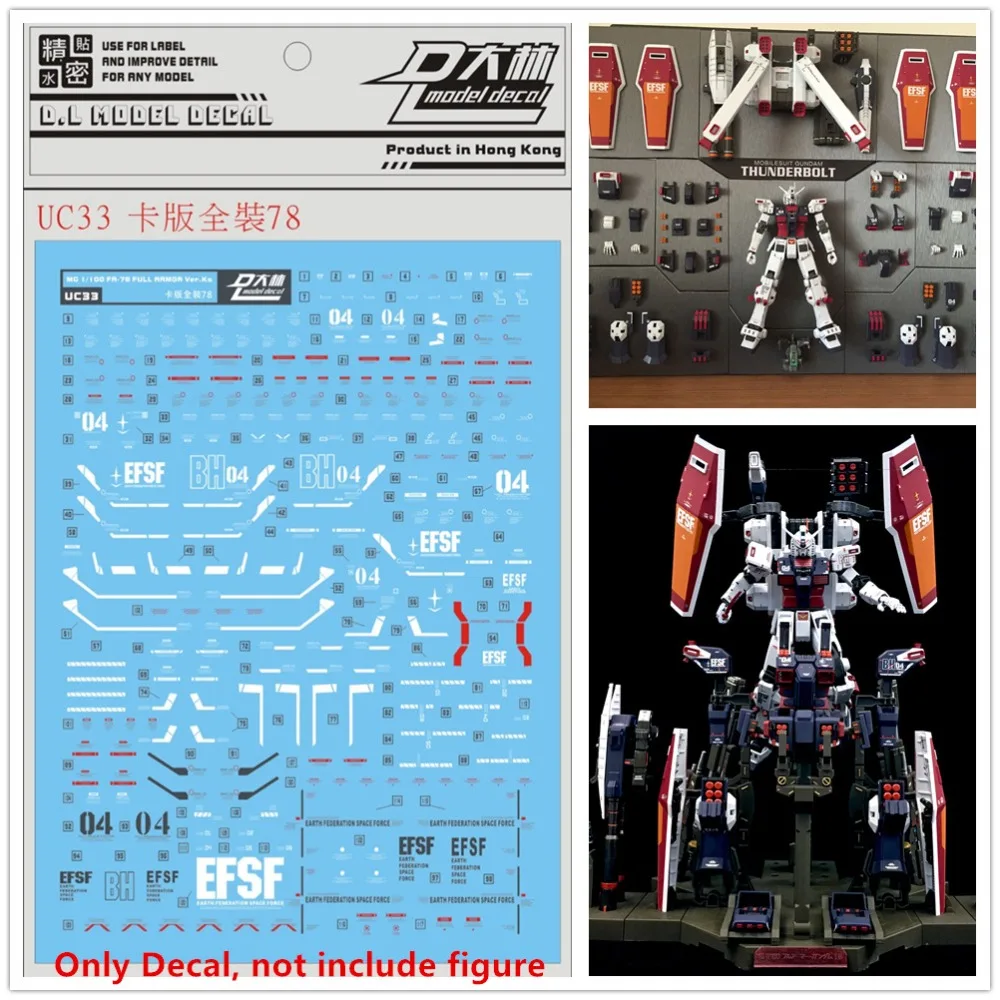 D.L Высококачественная наклейка на водную пасту UC33 для Bandai MG 1/100 Thunderbolt FA 78 Ver KA Gundam